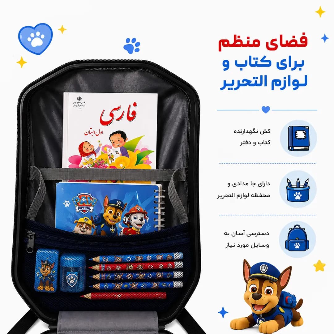 کوله پشتی مدرسه مدل MS1050 طرح سگهای نگهبان — تصویر ۷