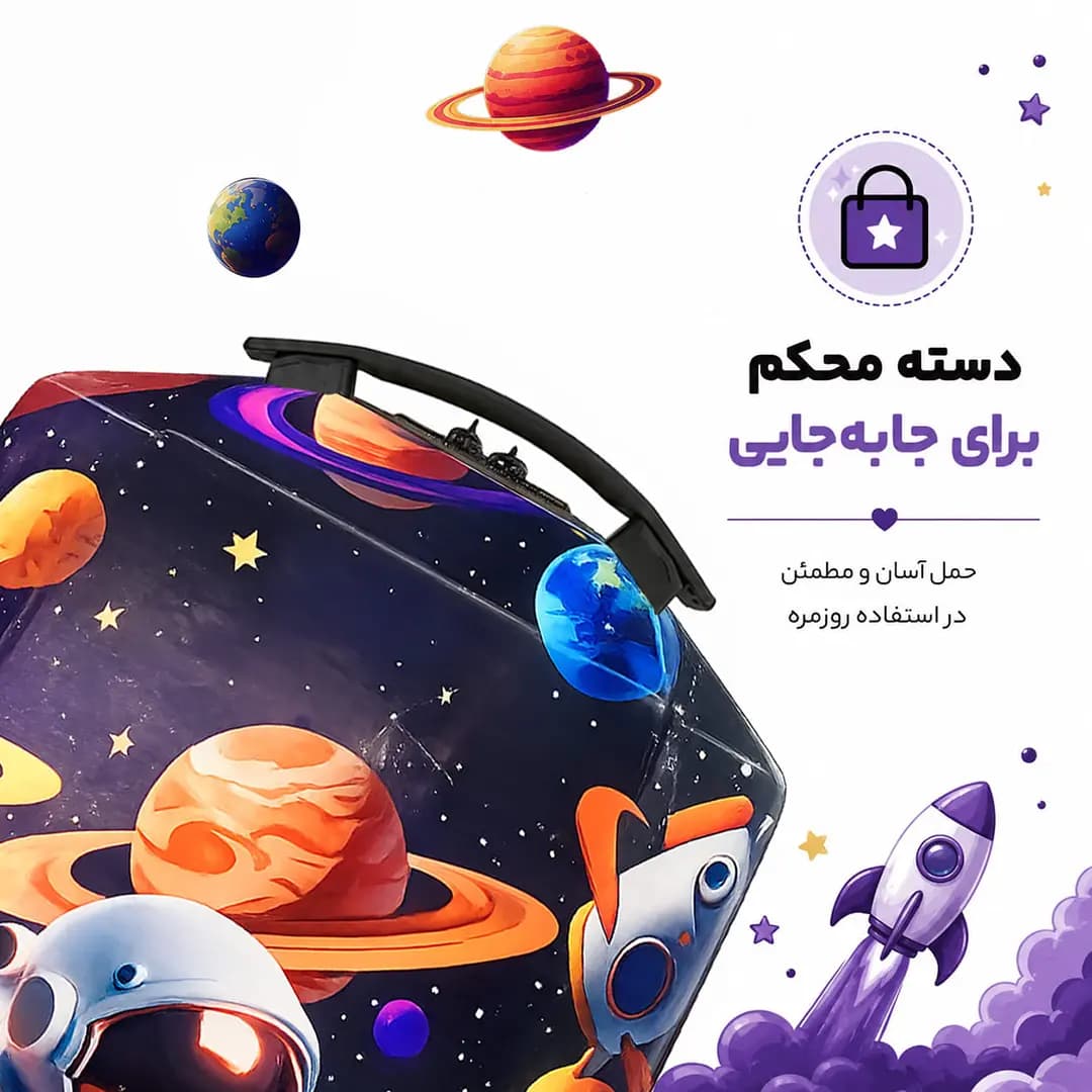 کوله پشتی مدرسه مدل MS1050 طرح فضانورد — تصویر ۳