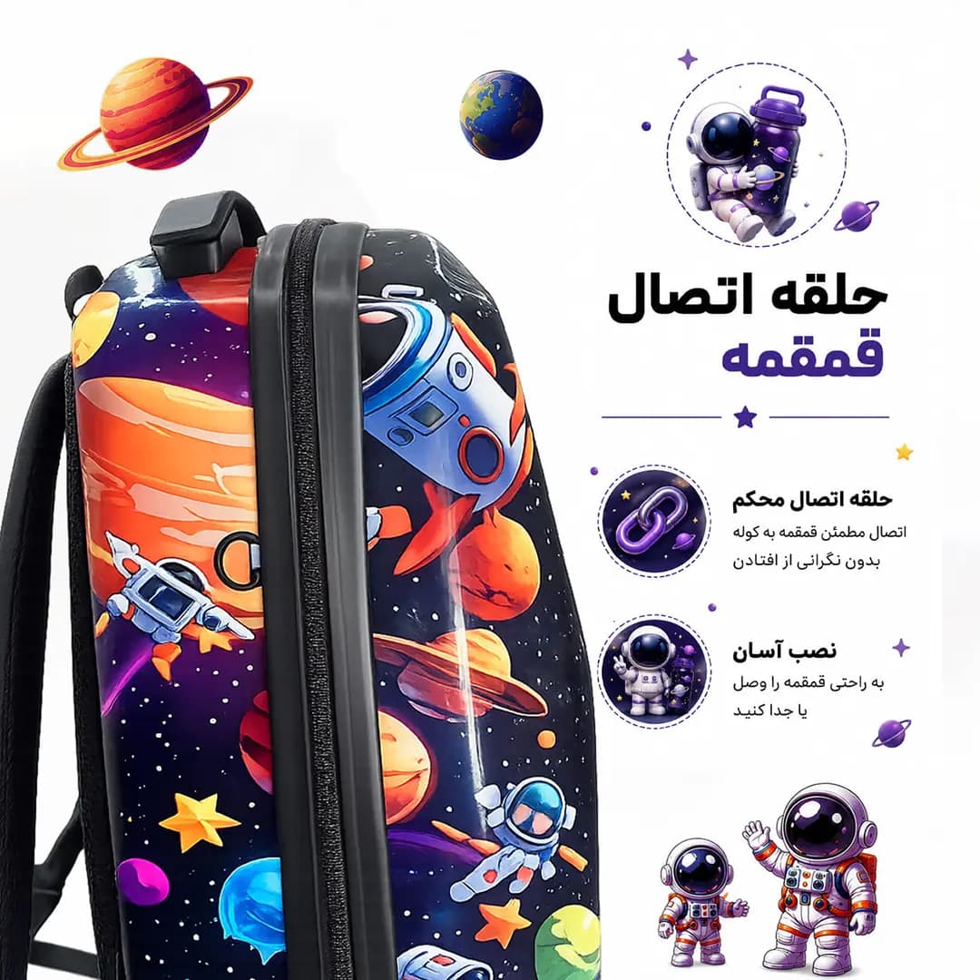 کوله پشتی مدرسه مدل MS1050 طرح فضانورد — تصویر ۶