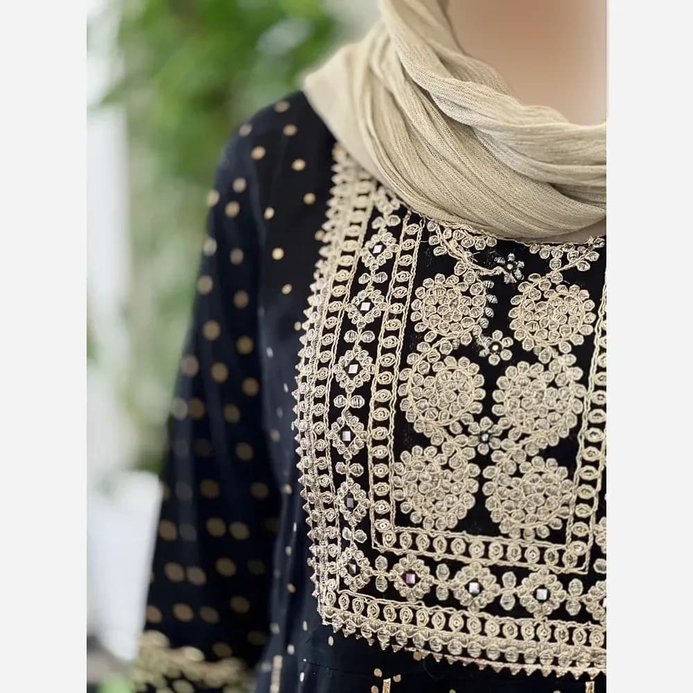 کرتی هندی زنانه جنس نخ وارداتی سایز بزرگ مدل کلوش قد 135 — تصویر ۵