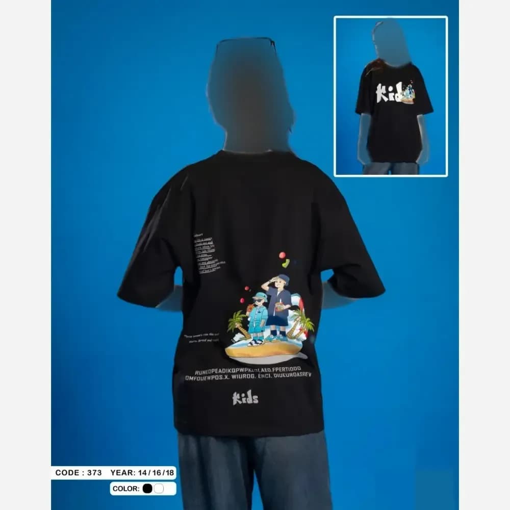 تیشرت نوجوان طرح kids مدل باکسی قواره آزاد — تصویر ۶