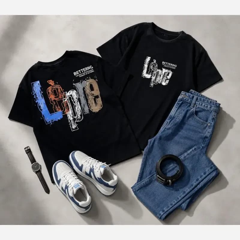 تیشرت مشکی محرمی اسپرت دخترانه و پسرانه سایز 3 تا 14 سال کد NGN5991 — تصویر ۱۰
