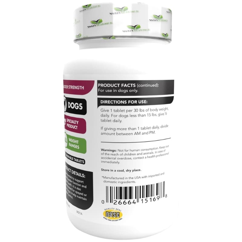 قرص مکمل سلامت مجاری ادراری سگ وتری ساینس آمریکا (VetriSCIENCE Bladder Strength) – پیشگیر و درمانگر — تصویر ۲