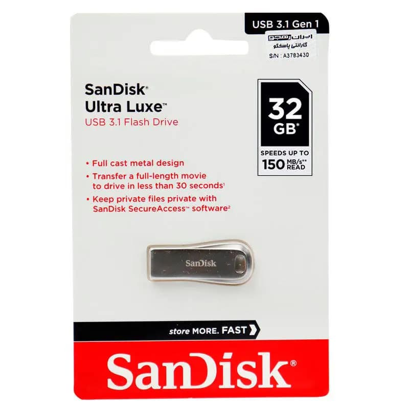 فلش 32 گیگ سن دیسک SanDisk Ultra Luxe CZ74 USB3.2 — تصویر ۴