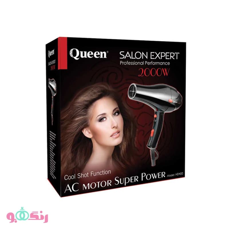 سشوار حرفه ای 2000 وات كويين Queen مدل HD400 — تصویر ۲