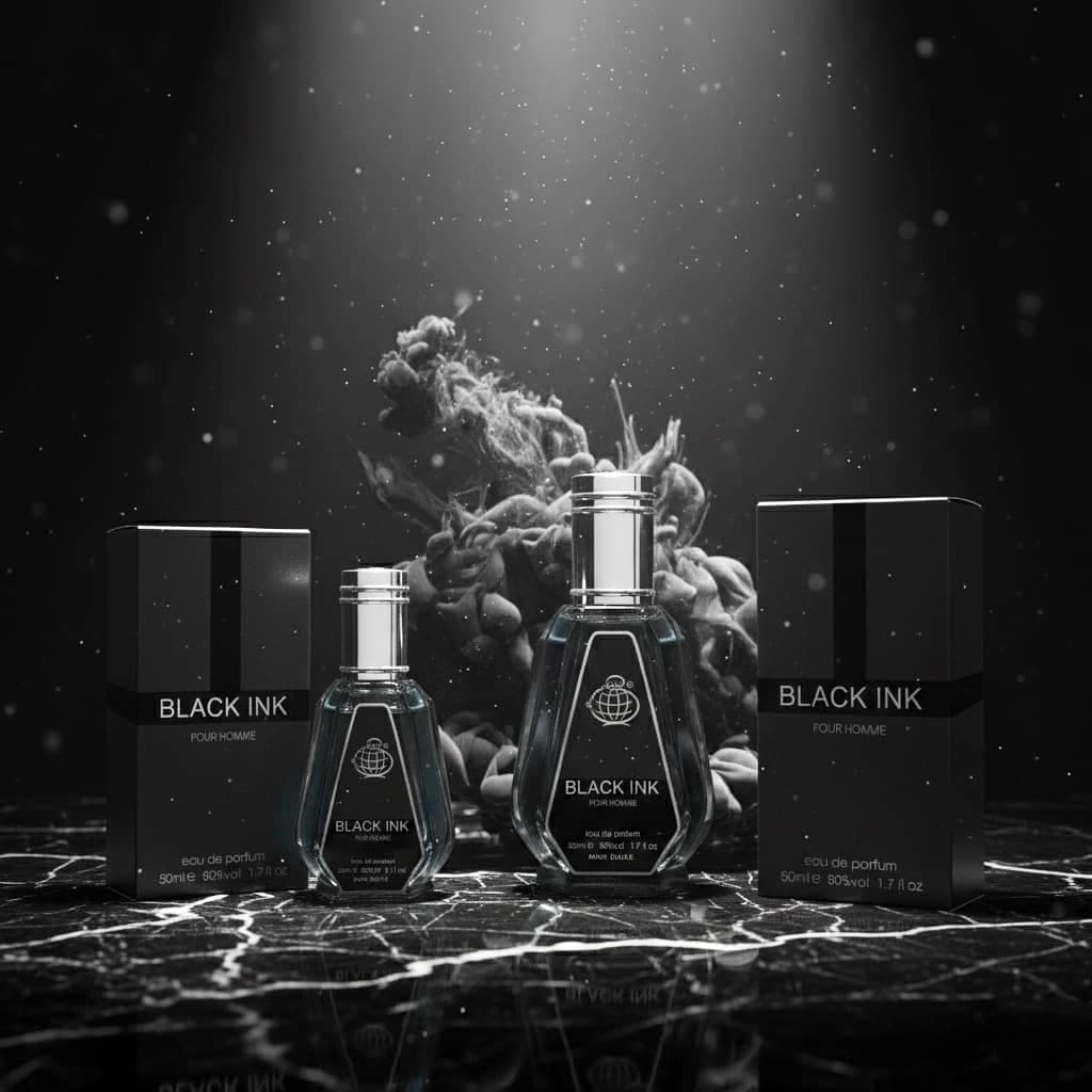 عطر ادکلن مردانه انکر نویر یا لالیک مشکی فراگرنس ورد مدل بلک اینک (Fragrance World Black Ink Pour Homme) حجم 50 میل — تصویر ۲