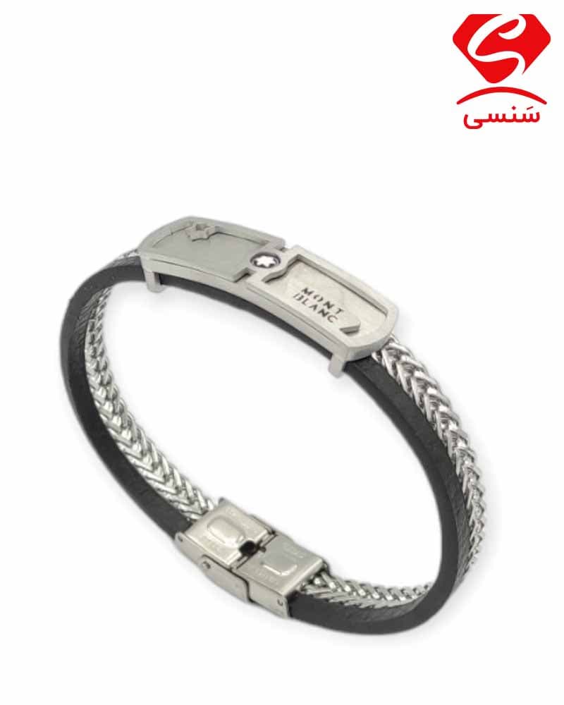 دستبند چرم و استیل کد68 — تصویر ۲