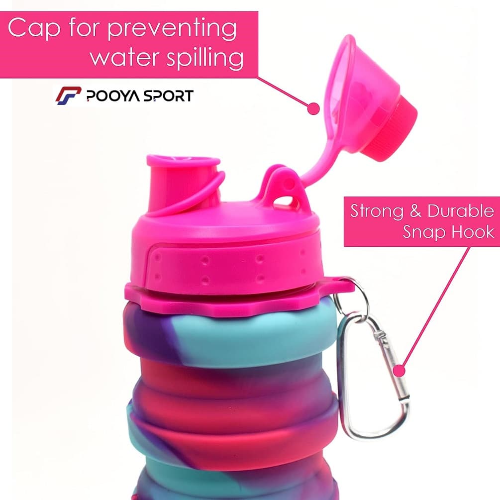 قمقمه تاشو سیلیکونی Silicone Water Bottle نیم لیتری (اصل) — تصویر ۷