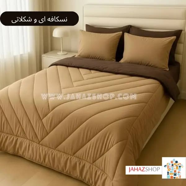 سرویس روتختی هتلی ساده صادراتی جنس نخ پنبه دورو — تصویر ۳