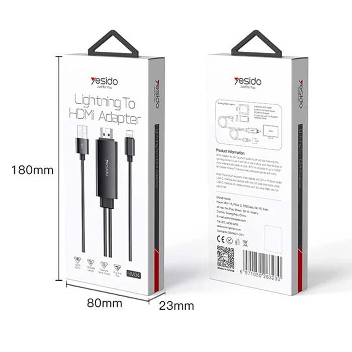 کابل تبدیل لایتنینگ به HDMI/ usb یسیدو مدل HM04 طول 1.8 متر — تصویر ۱۲