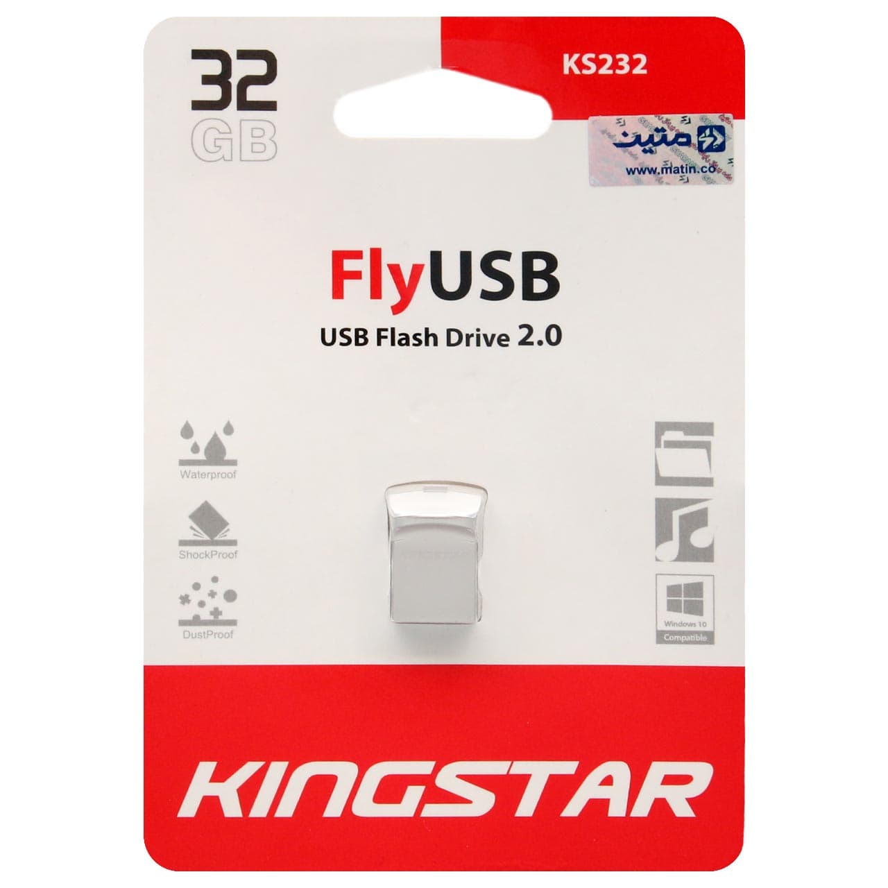 KingStar Fly KS232 USB2.0 Flash Memory-32GB نقره ای(گارانتی متین) — تصویر ۳