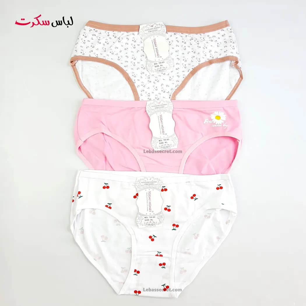 شورت فانتزی نخی بسته 3 عددی Ls030 — تصویر ۲