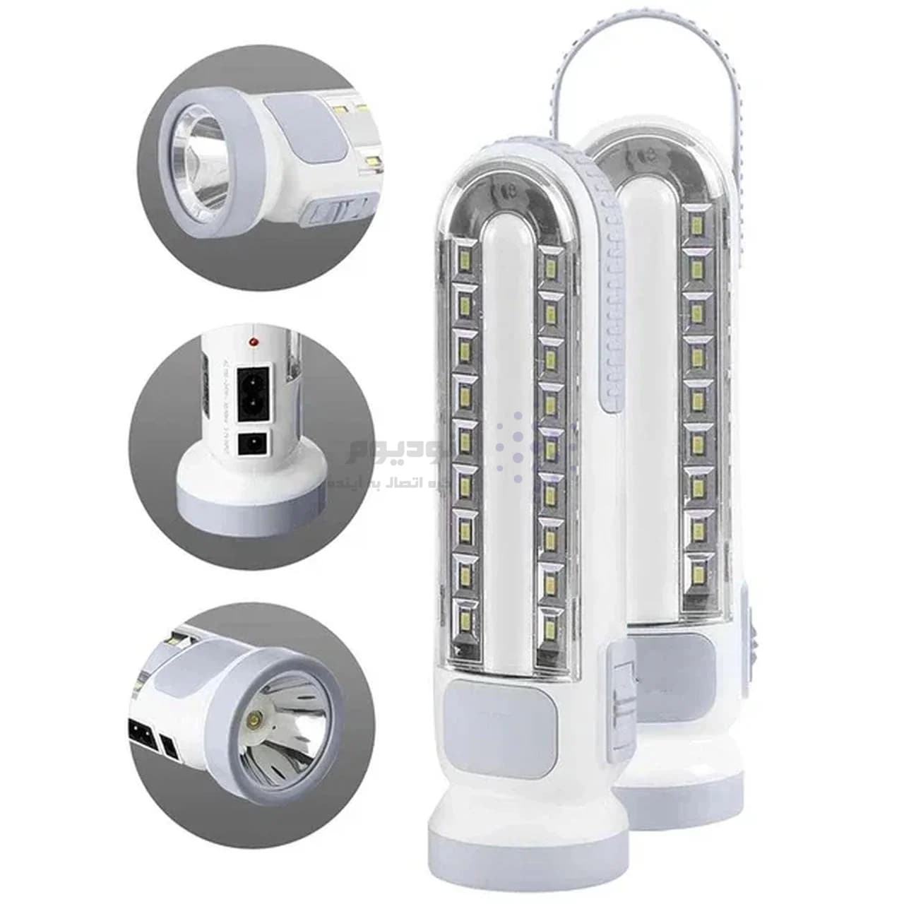 لامپ شارژی HGDUE مدل HG-7102 LED – سفید — تصویر ۲