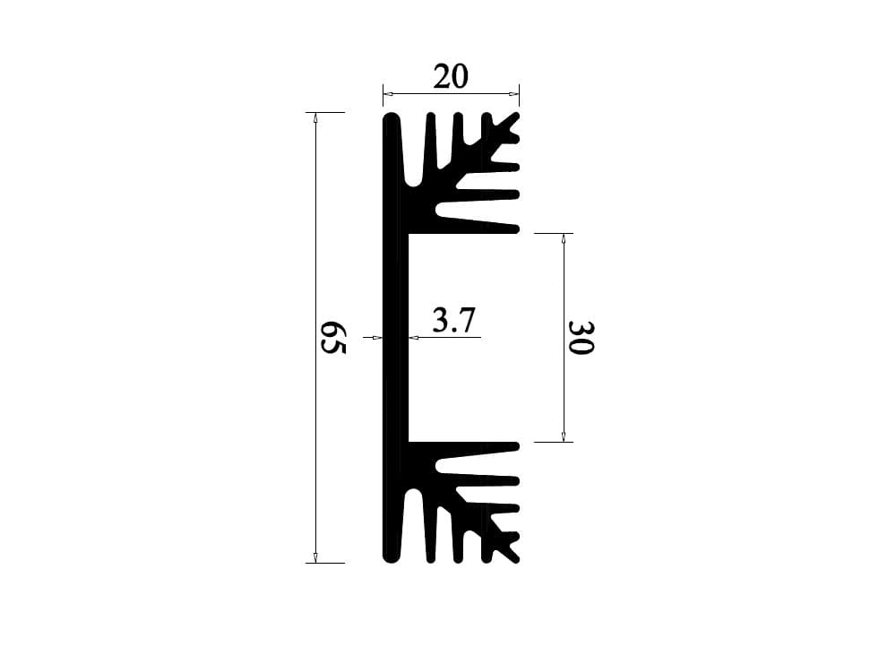 هیت سینک ۱۸ پره آلومینیومی ۶۵x60x20mm — تصویر ۴