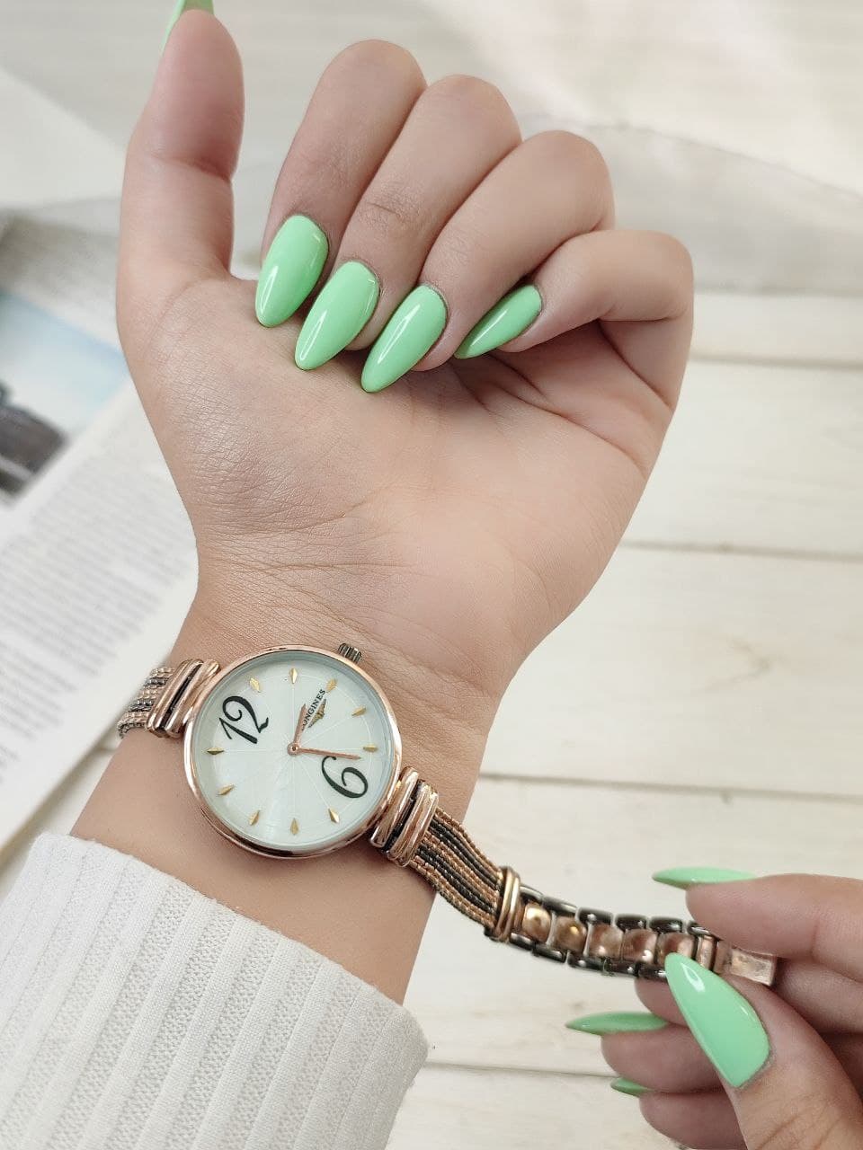ساعت زنانه مارک longines کیفیت عالی رنگ ثابت در رنگ بندی متنوع کد 1924187 — تصویر ۶