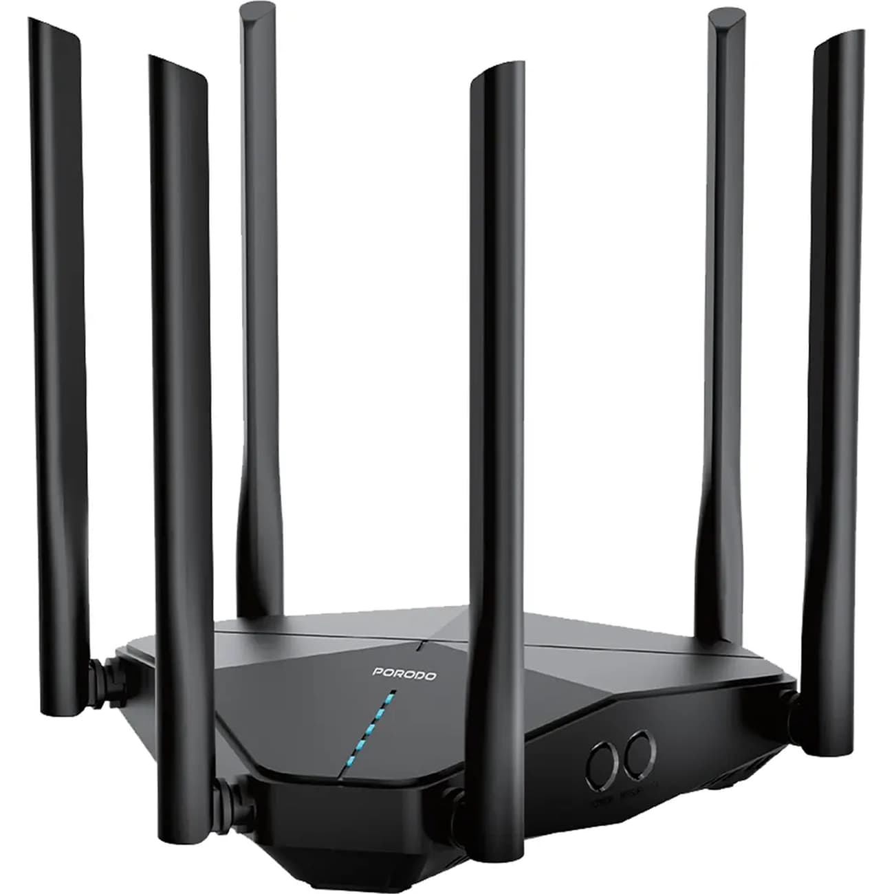 روتر وای فای قابل حمل پورودو Porodo مدل PDLFST207BK با 6 آنتن خارجی