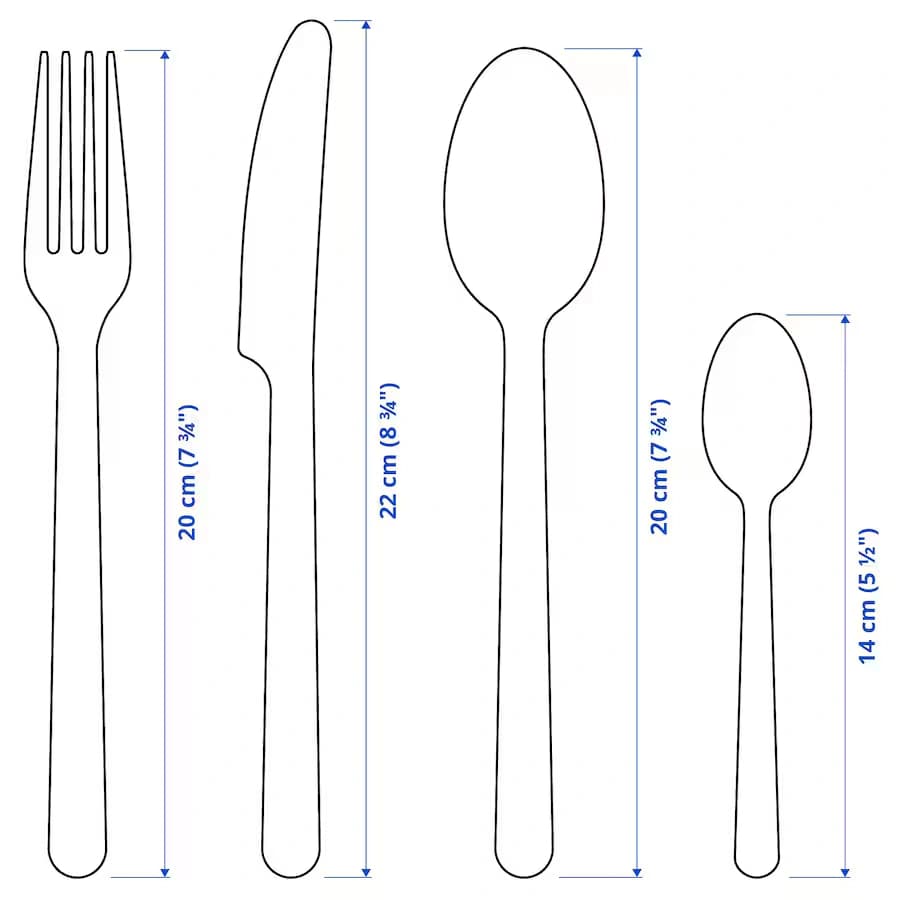 سرویس قاشق و چنگال 24 تکه ایکیا استیل ضد زنگ مدل IKEA 365+ — تصویر ۲