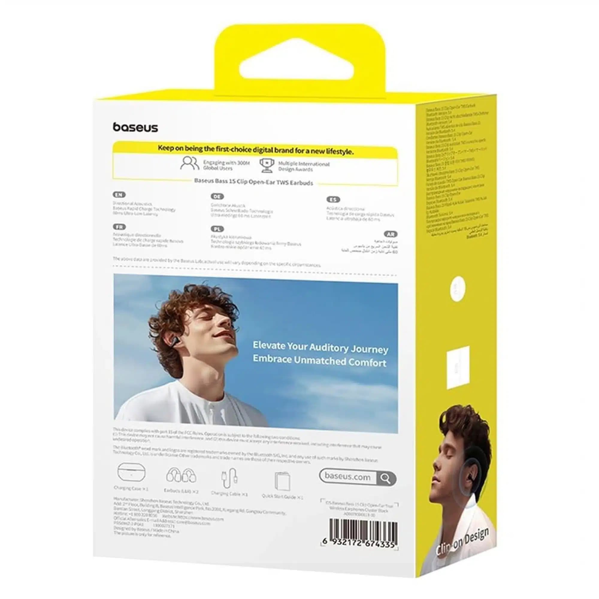 هندزفری بلوتوثی القایی باسئوس مدل Baseus Bass 15 Clip Open — تصویر ۷