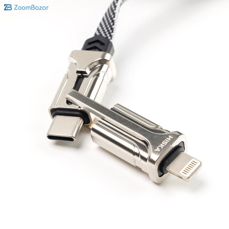 کابل تبدیل USB به لایتنینگ/ USB-C هیسکا مدل LX-30 طول 1 متر — تصویر ۸