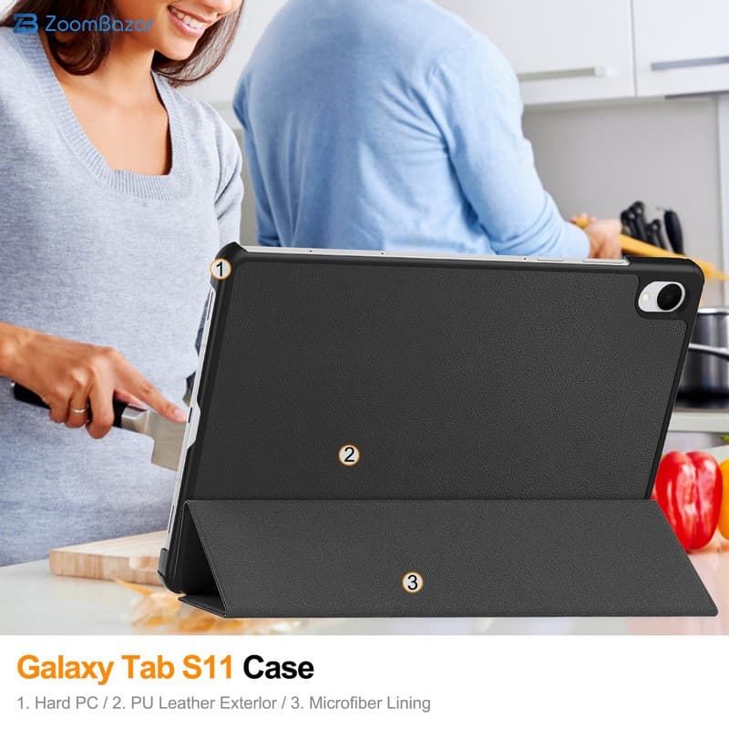 کیف کلاسوری اپیکوی مدل Leather مناسب برای تبلت سامسونگ Galaxy Tab S11 — تصویر ۷