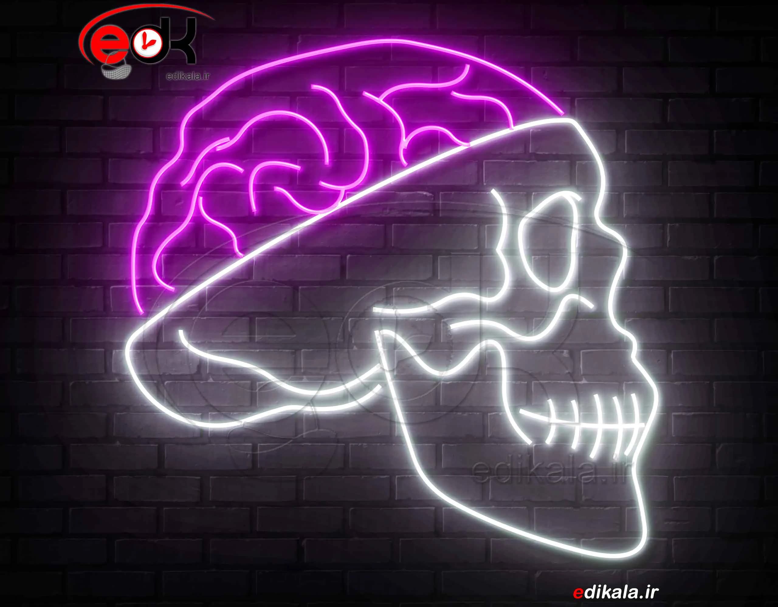 تابلو نئون طرح اسکلت شماره 23 در ابعاد مختلف + آداپتور+فایل کورل آماده برش