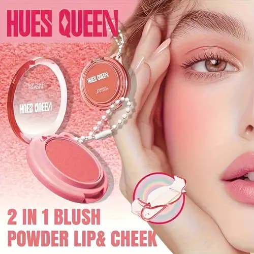 پک ۶ عددی رژ لب و رژگونه کوشنی زنجیر دار برند هاس کوین Hues queen — تصویر ۲