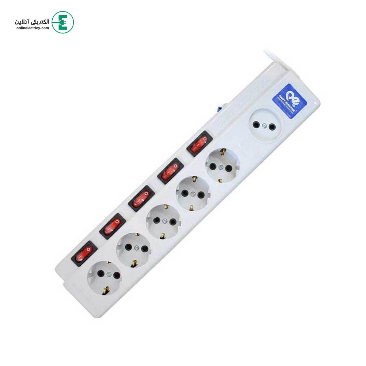 چند خانه فیوز دار 1+5 با کابل 1/8 متری پارت الکتریک