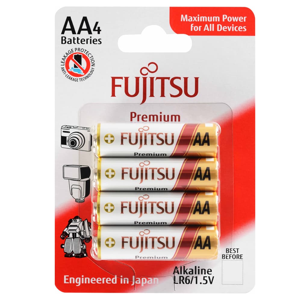 باتری قلمی فوجیتسو 4 عددی پیریمیم ( fujitsu aa Premium ) (جعبه ی 10 تایی)