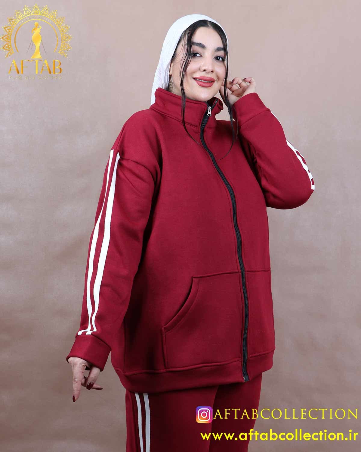 ست سوییشرت و شلوار دو خط سایزبزرگ 6277 — تصویر ۳