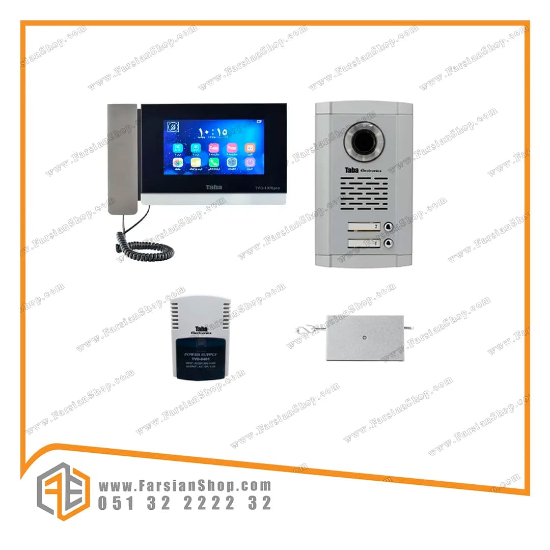 پکیج کامل آیفون تصویری تابا مدل 1070 با پنل 1860 سهند — تصویر ۲