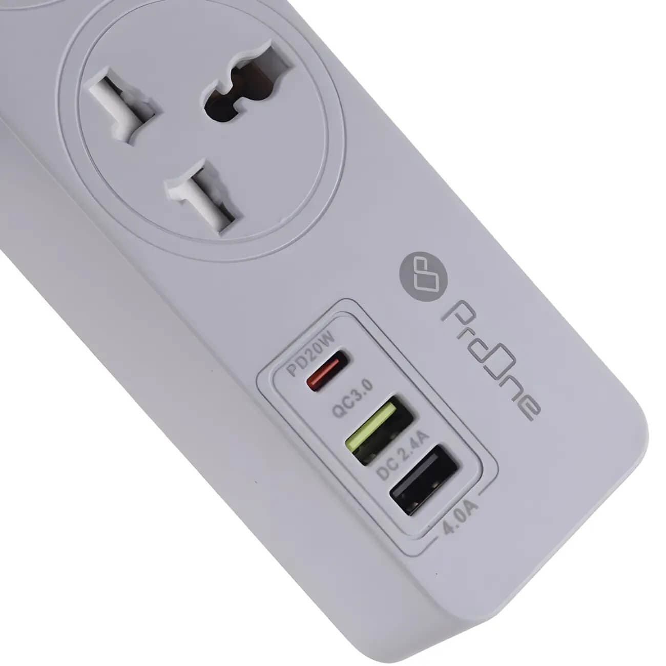 چند راهی برق و USB 18W / PD20W پرووان ProOne PPS615U — تصویر ۴