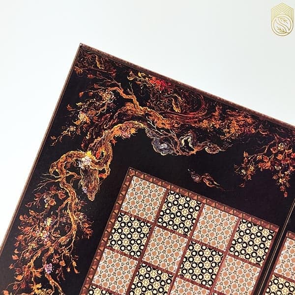 تخته نرد و شطرنج چاپی طرح سیمرغ همراه با مهره و تاس sh765 — تصویر ۴