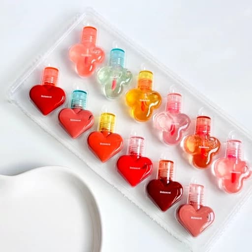 پک 2 عددی رژ لب خیس کره ای همراه برق لب حرارتی کیوت بصورت جفتی رنگبندی جذاب و خاص مات و مخملی پینترستی — تصویر ۵
