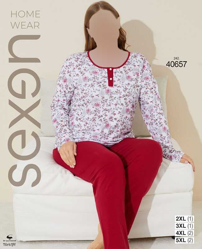 بلوز شلوار سایز بزرگ زنانه سکسن کد 40657 — تصویر ۵