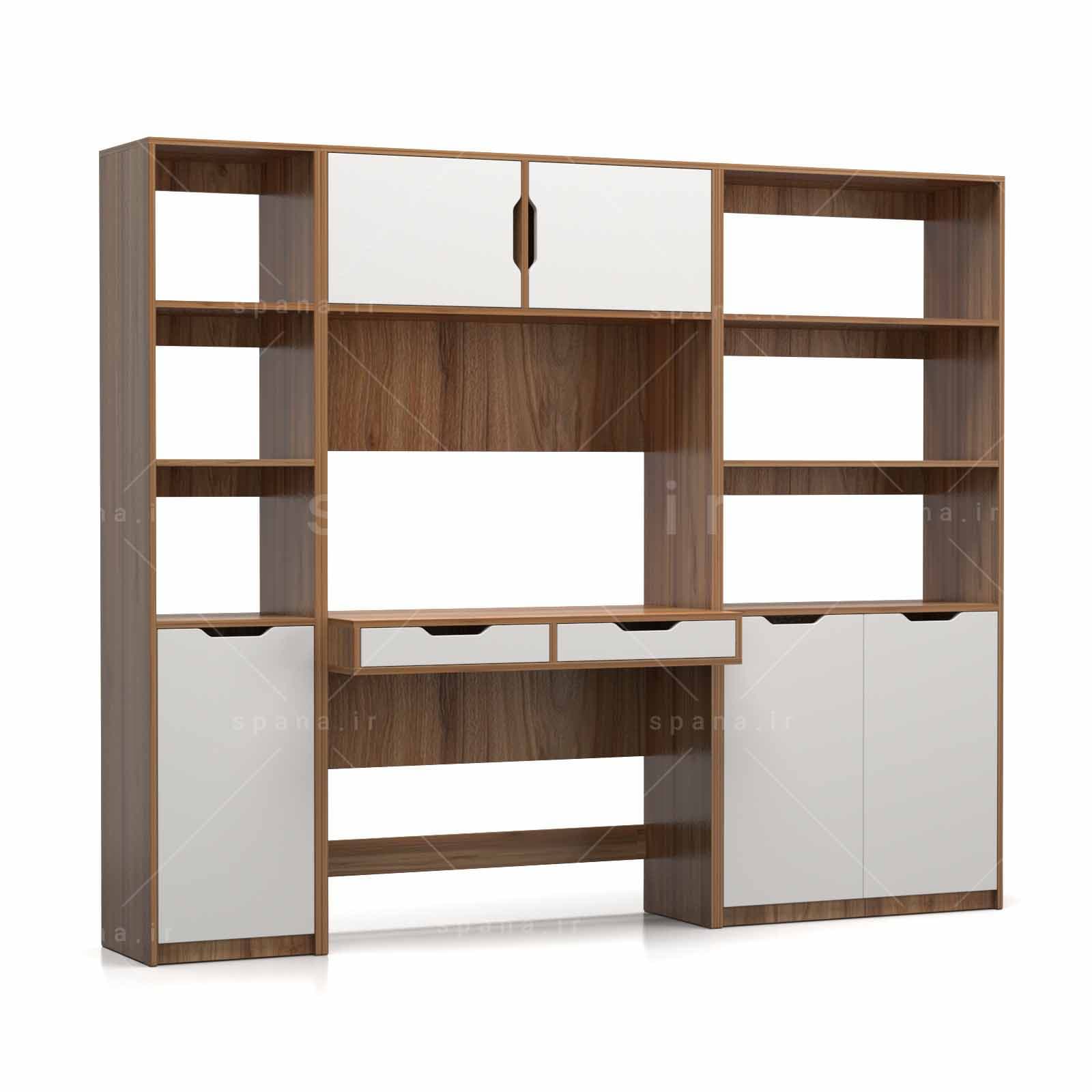 ست کامل میز تحریر و کتابخانه مودنا – (طول 200)
