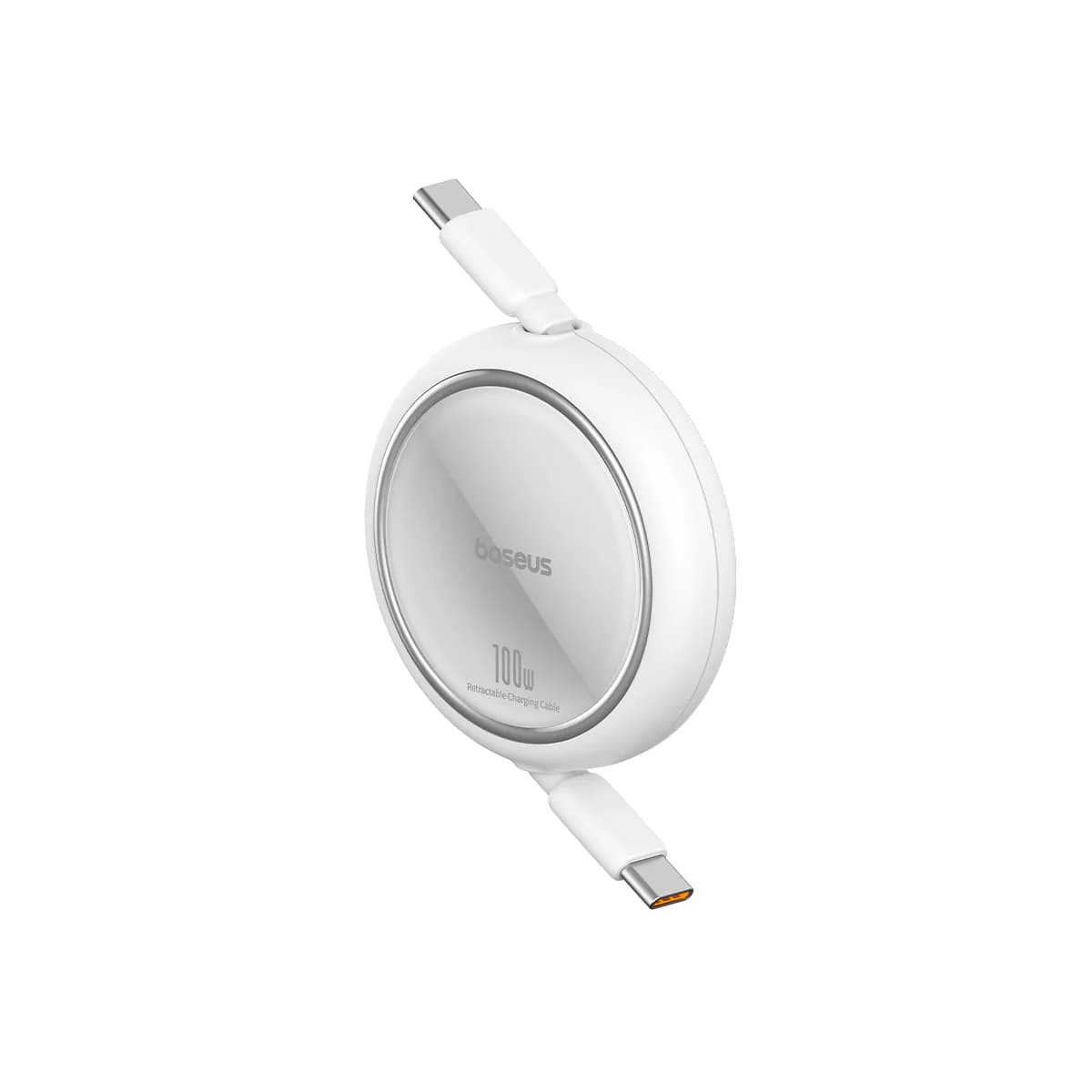 کابل شارژ PD باسئوس مدل Free2Draw Mini Retractable 100W سفید