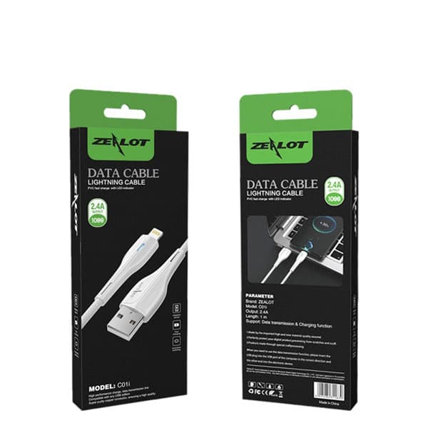 کابل تبدیل USB Type-A به لایتنینگ زیلوت مدل C01i به طول 1 متر — تصویر ۵