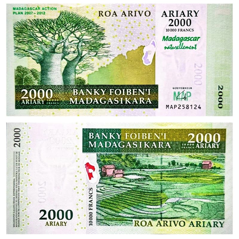 اسکناس 2000 آریاری ماداگاسکار 2007 — تصویر ۳