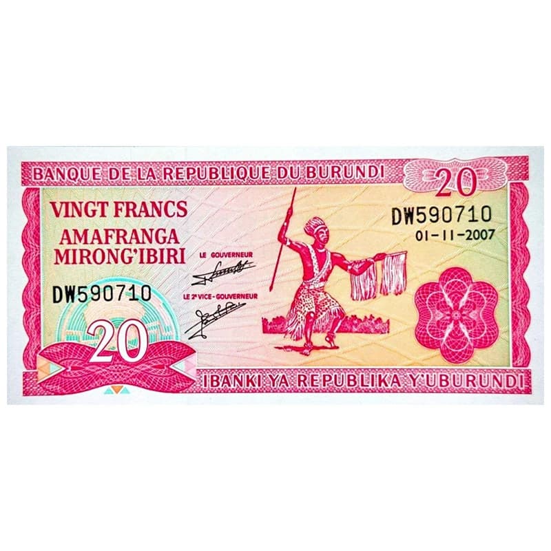 اسکناس 20 فرانک بوروندی 2007