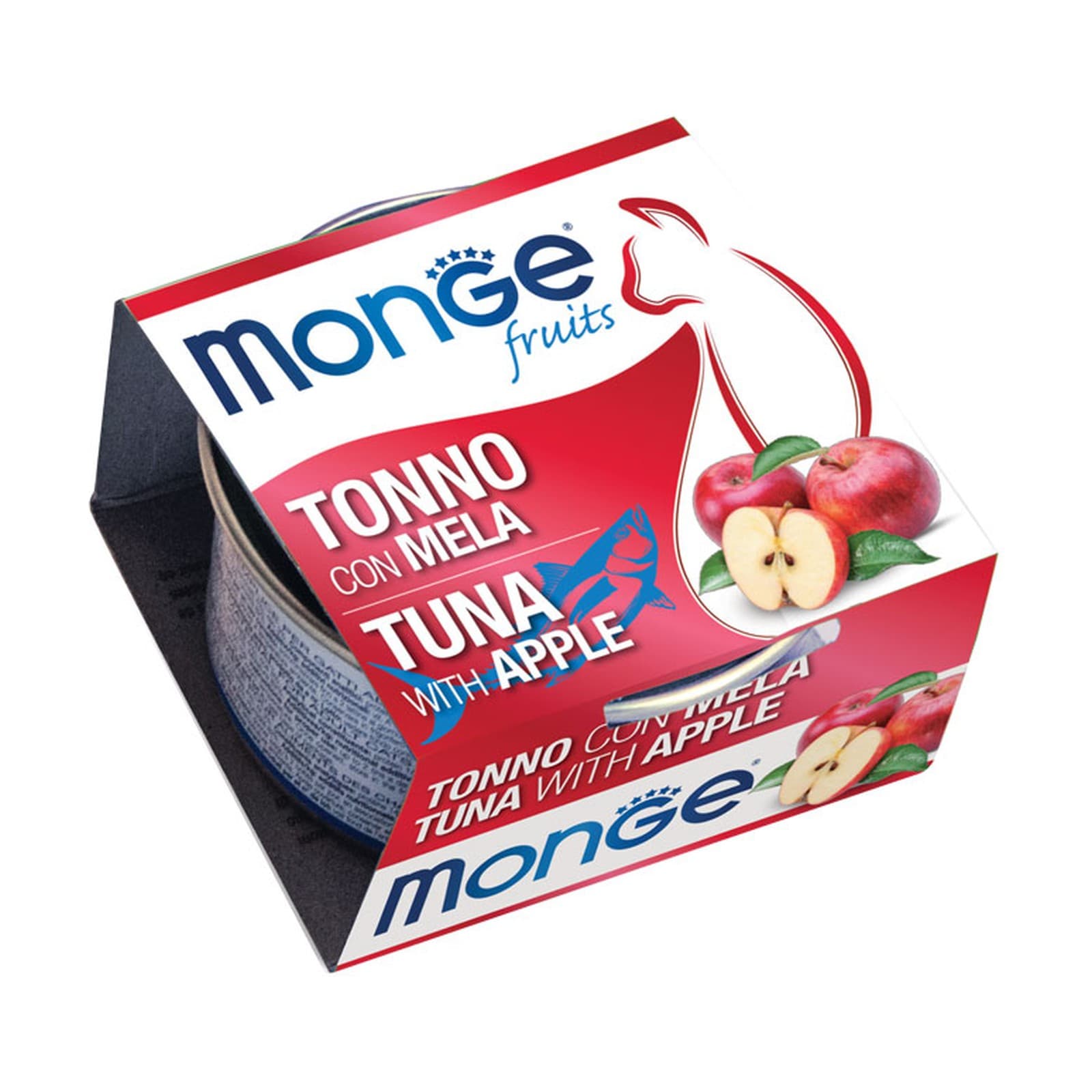 کنسرو گربه مونژه با طعم ماهی و سیب Monge Fruits وزن 80 گرمی بسته 14 عددی