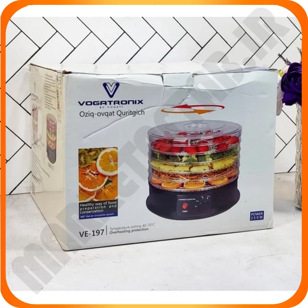 میوه خشک کن 5 طبقه مشکی VE-197 وگاتی