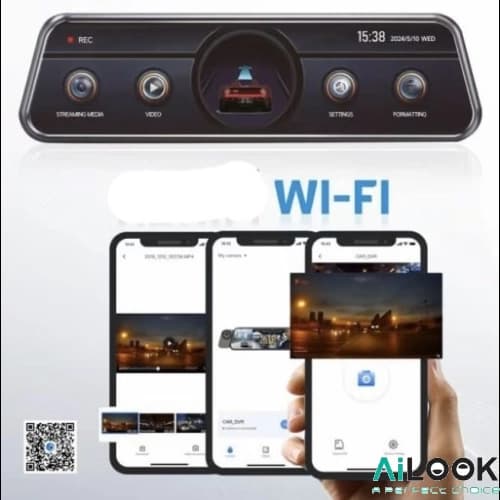 دوربین ثبت وقایع خودرو دو دوربین آیینهای وایفایدار BOTSLAB مدل Q8 — تصویر ۳