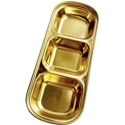 اردوخوری استیل طلایی سه خانه — تصویر ۵