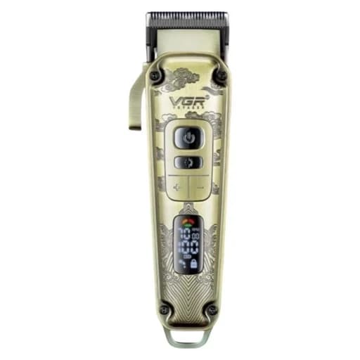 ماشین اصلاح موی سر و صورت وی جی آر مدل V-005 با تیغه کربن استیل و متالوژیک پودری، باتری لیتیومی 2600 میلی آمپر — تصویر ۳