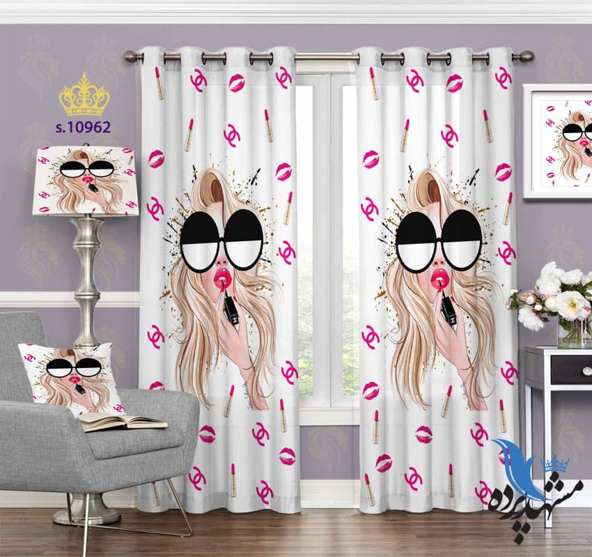 پرده پانچ چهره طرح دخترانه S10962