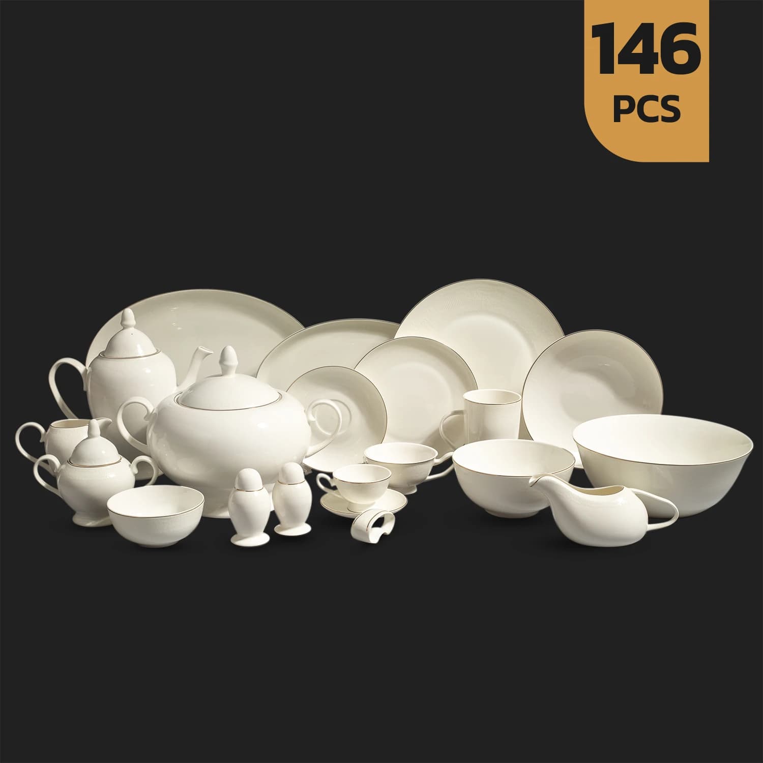 سرویس 146 پارچه چینی استخوانی دینووا ساینا طرح 24057