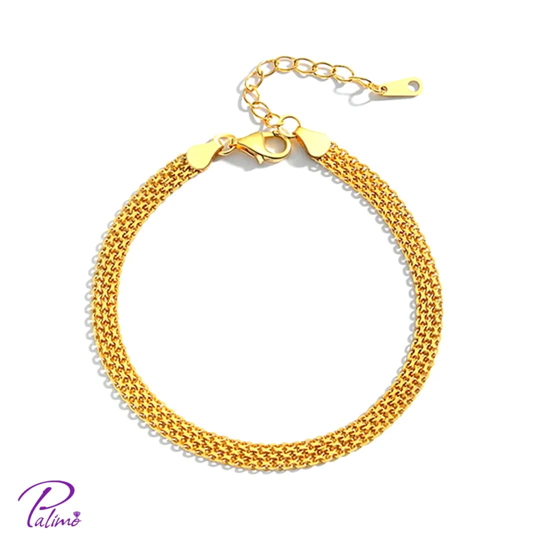 دستبند نقره بیزمارک B2234 با روکش طلای 18 عیار