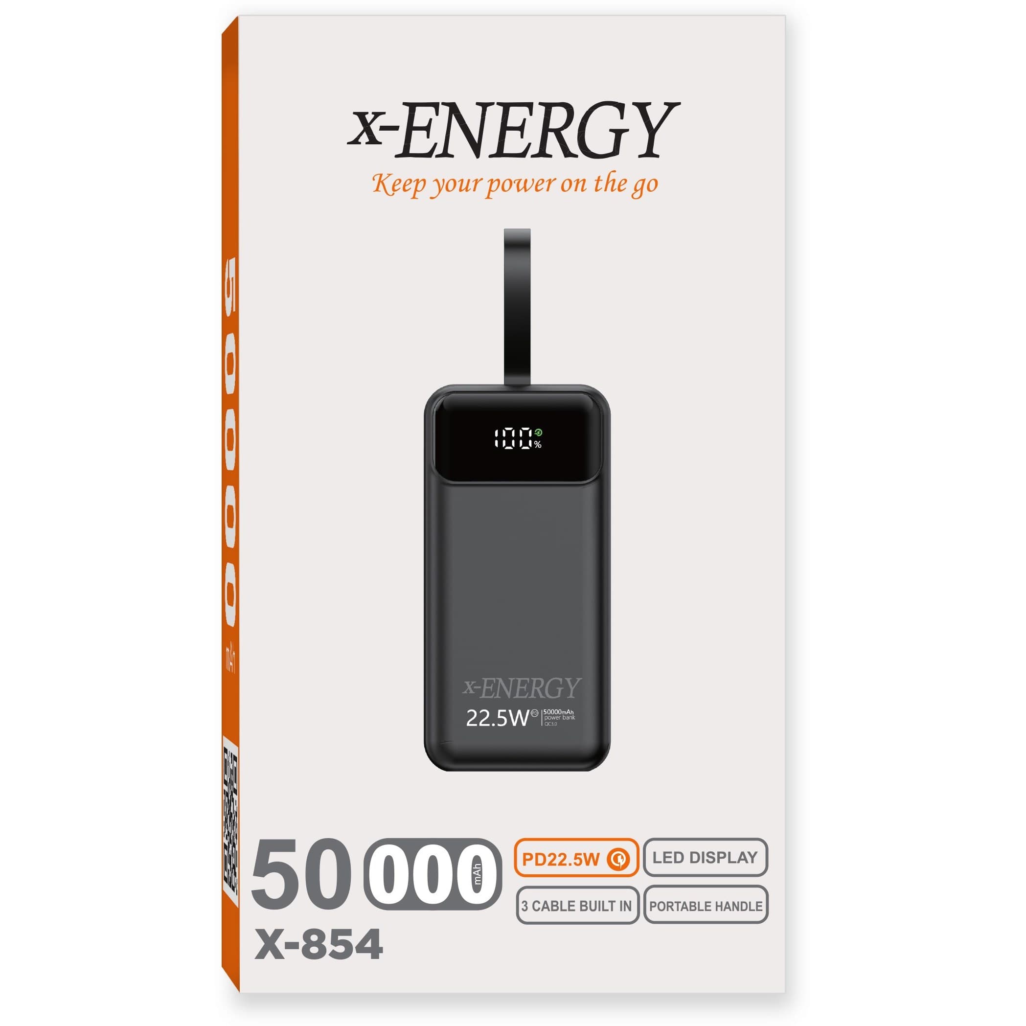 پاوربانک ایکس انرژی X-ENERGY مدل X-854 22.5W ظرفیت 50000 میلی آمپر ساعت