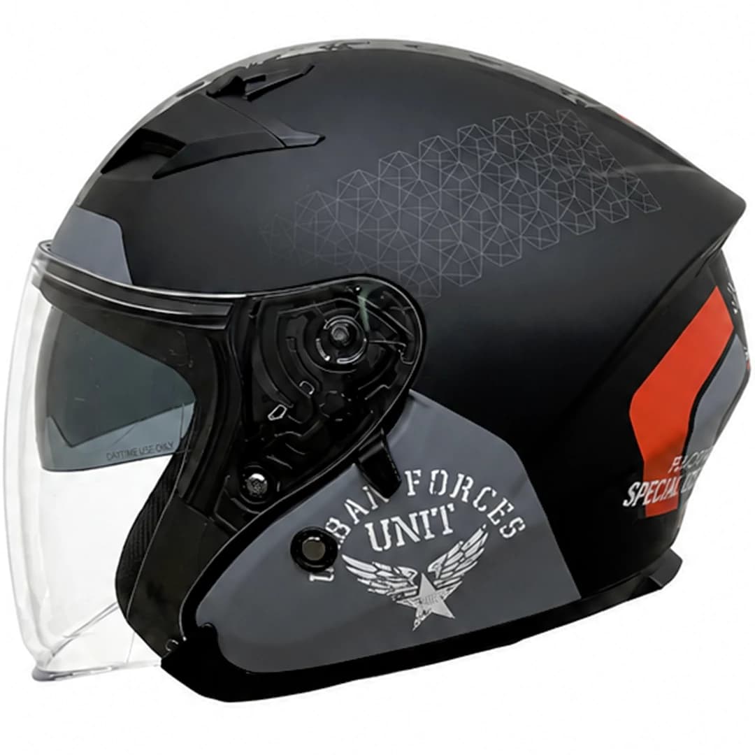 کلاه کاسکت بدون فک راپیدو مدل 878 MATTE BLACK GRAY ARMY — تصویر ۲
