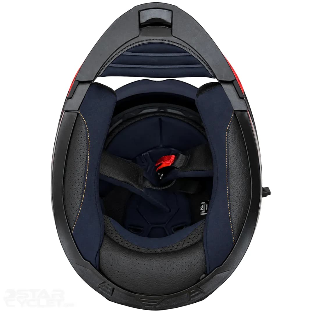 کلاه کاسکت فک متحرک دی ای وان مدل 106MATT BLACK GRAPHIC RED — تصویر ۷